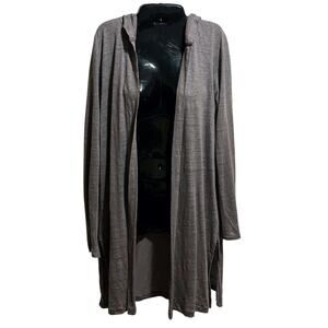 Cynthia Rowley Linen Hooded Duster Cardigan Small Lagenlook Cottagecore READ